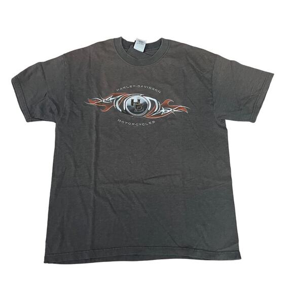 Vintage Y2K Oversized Harley Davidson Tee Grey Short Sleeve Mens Size Large - Picture 1 of 6